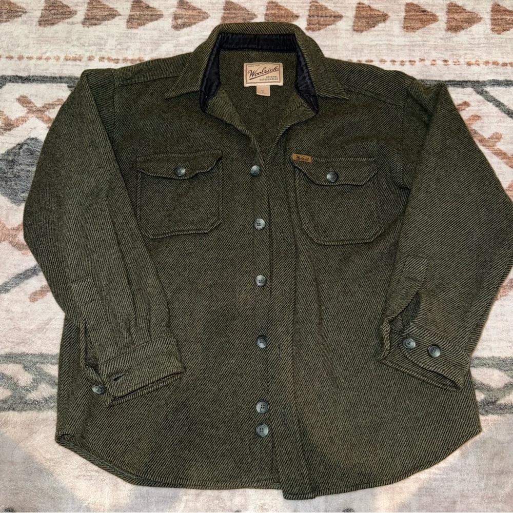 Vintage Woolrich Men's Dark Green Shirt Jacket